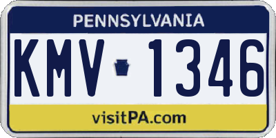 PA license plate KMV1346