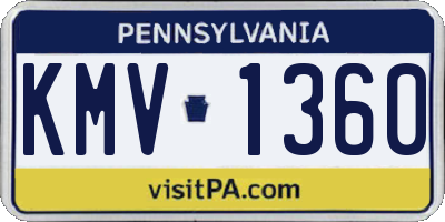 PA license plate KMV1360