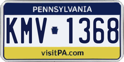 PA license plate KMV1368