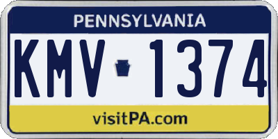 PA license plate KMV1374
