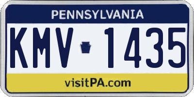 PA license plate KMV1435