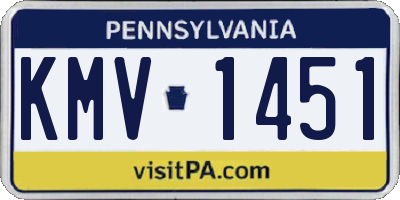 PA license plate KMV1451