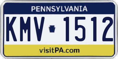 PA license plate KMV1512