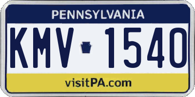 PA license plate KMV1540