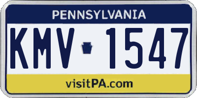 PA license plate KMV1547