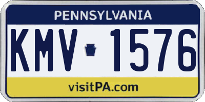 PA license plate KMV1576