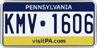 PA license plate KMV1606