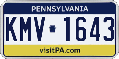 PA license plate KMV1643