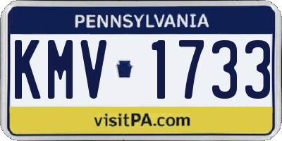 PA license plate KMV1733