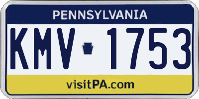 PA license plate KMV1753