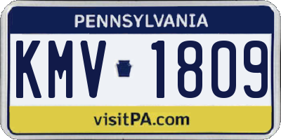 PA license plate KMV1809