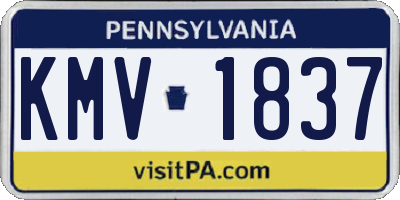 PA license plate KMV1837