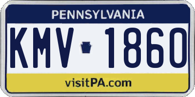 PA license plate KMV1860