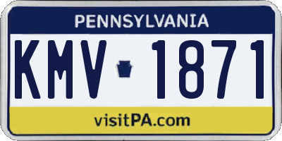 PA license plate KMV1871