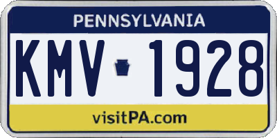 PA license plate KMV1928