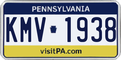 PA license plate KMV1938