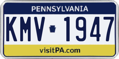 PA license plate KMV1947