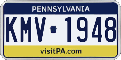 PA license plate KMV1948
