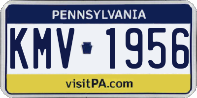 PA license plate KMV1956