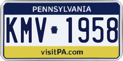 PA license plate KMV1958