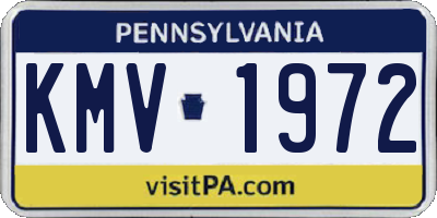 PA license plate KMV1972