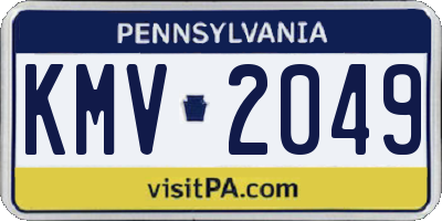 PA license plate KMV2049