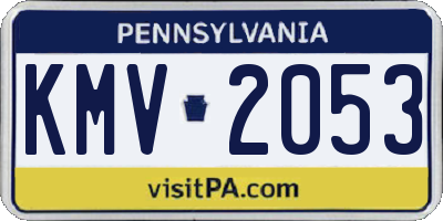 PA license plate KMV2053