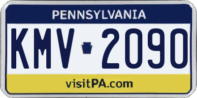 PA license plate KMV2090