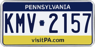 PA license plate KMV2157