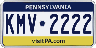 PA license plate KMV2222