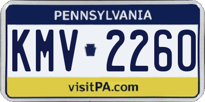 PA license plate KMV2260
