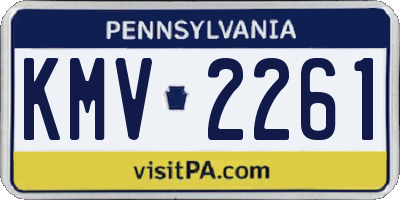 PA license plate KMV2261