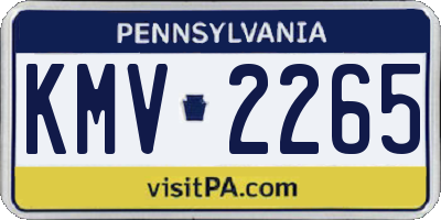 PA license plate KMV2265