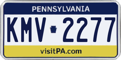 PA license plate KMV2277