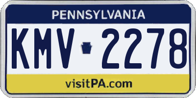 PA license plate KMV2278