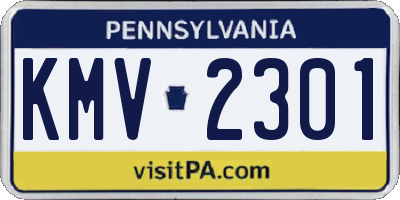 PA license plate KMV2301