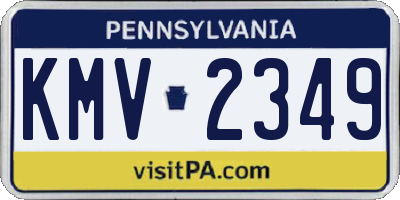 PA license plate KMV2349