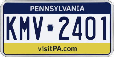 PA license plate KMV2401