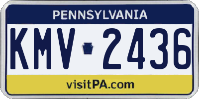 PA license plate KMV2436