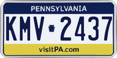 PA license plate KMV2437
