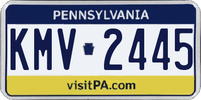 PA license plate KMV2445