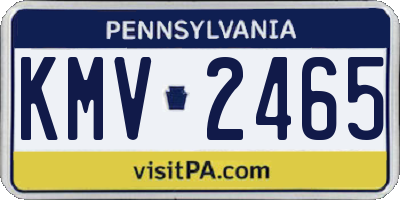 PA license plate KMV2465