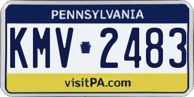 PA license plate KMV2483