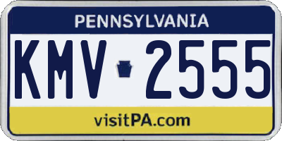 PA license plate KMV2555