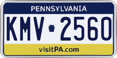 PA license plate KMV2560