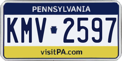 PA license plate KMV2597