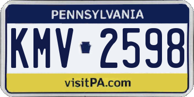 PA license plate KMV2598