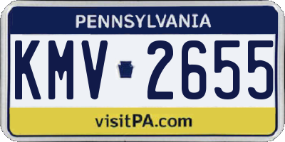 PA license plate KMV2655