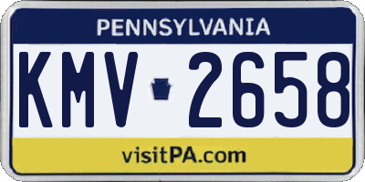 PA license plate KMV2658