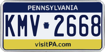PA license plate KMV2668